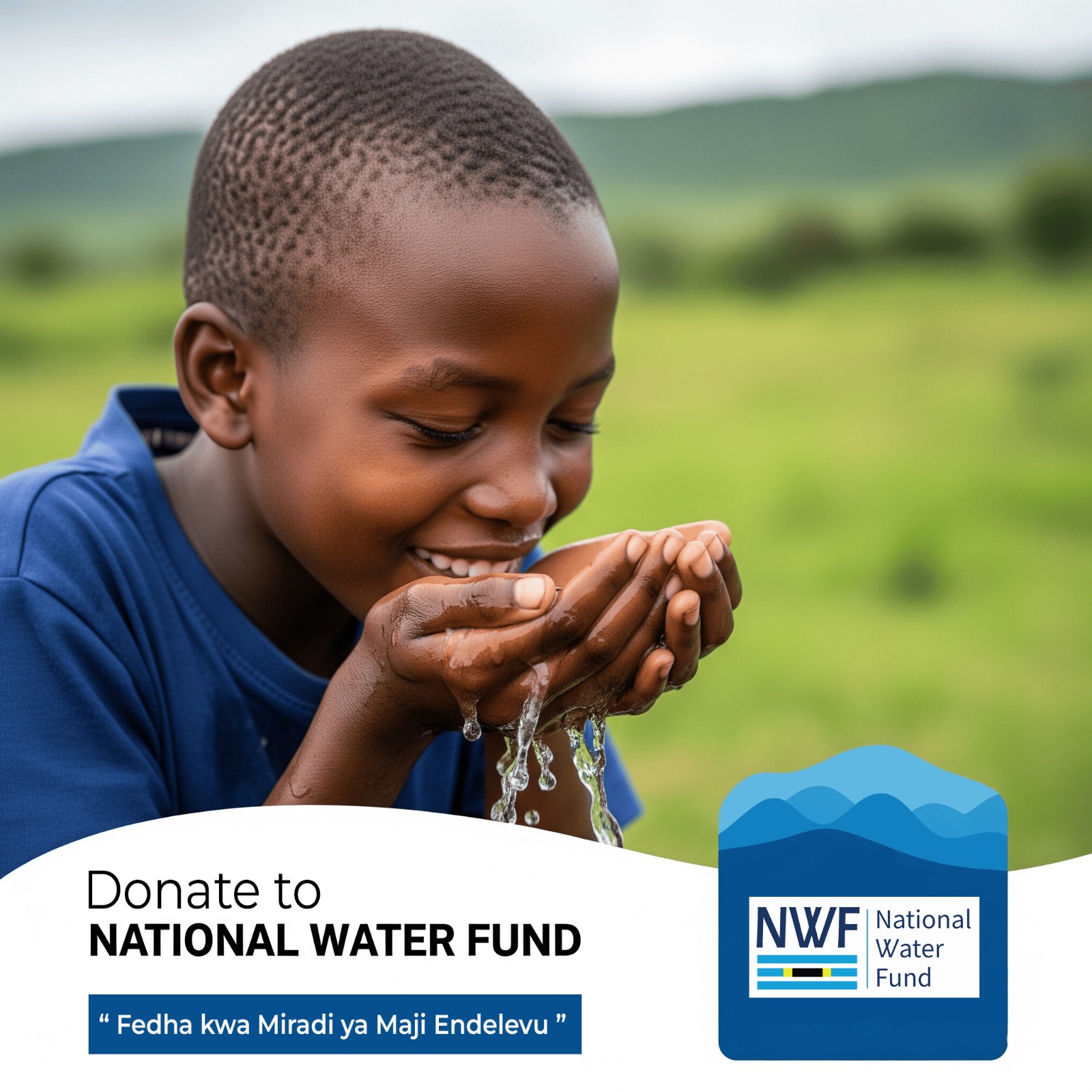 Children drinking clean water