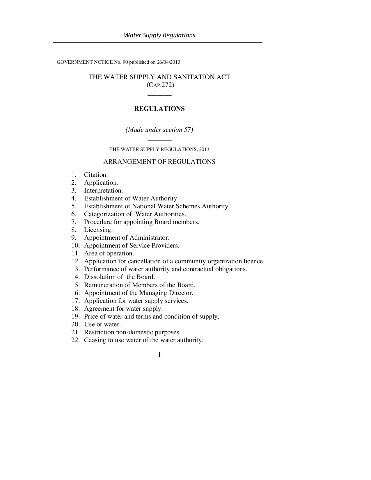 The Water Supply Regulations 2013